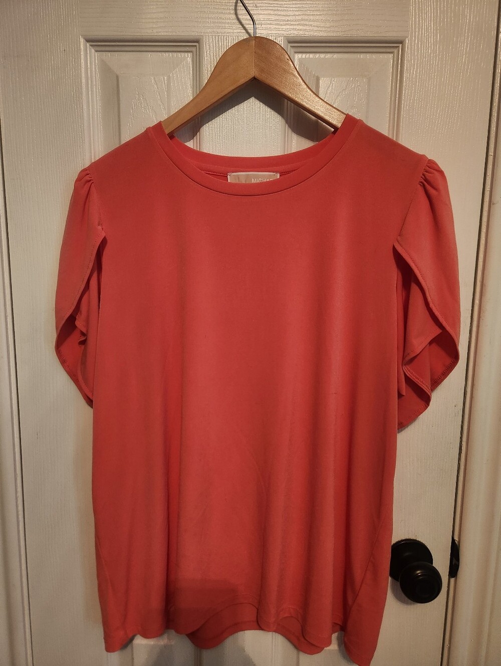 Michael Kors Flamenco Top With Ruffled Tulip Sleeves Ladies Size XL